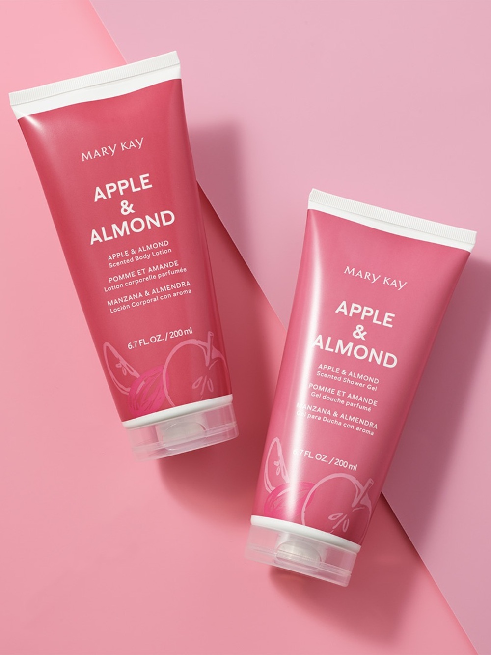 NWT SET Mary Kay® Apple & Almond Scented Body Lotion With Shower Gel, Hydrating